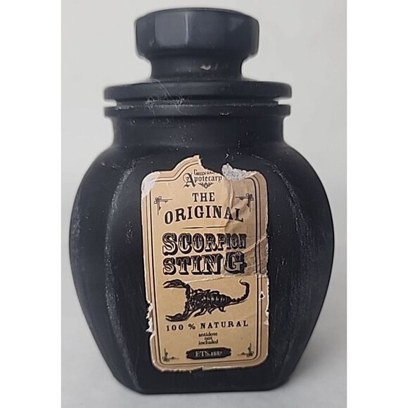 Scorpion Sting Apothecary Jar Handcrafted Black Aged Style Label - Picture 4 of 8